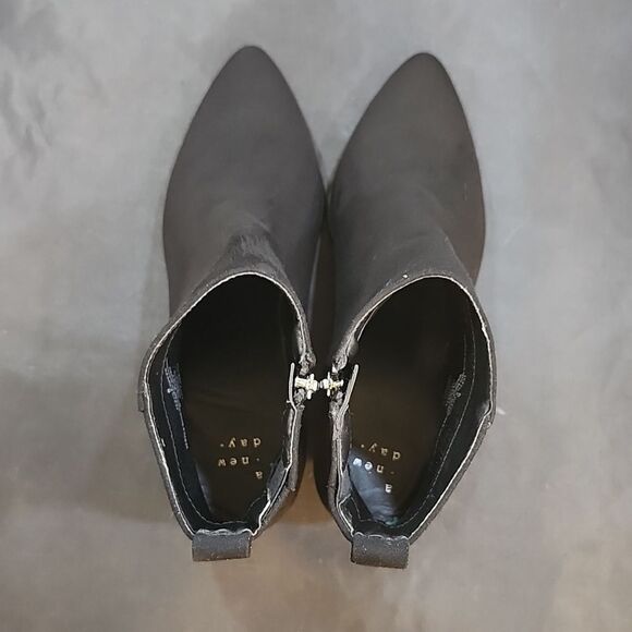 A.NEW.DAY POINTED TOE LOW BLOCK-HEEL ANKLE BOOTS - Picture 8 of 16